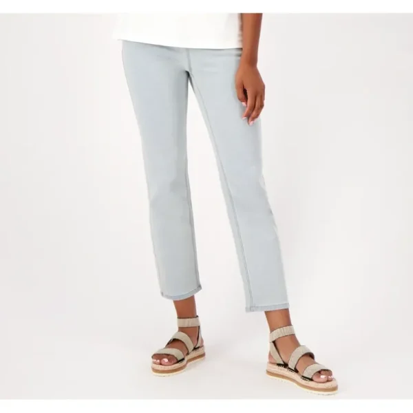 Isaac Mizrahi Live Divine Denim Tall Pull On Straight Jeans - a world of fashionable women's clothing, including a wide selection of dresses and trendy accessories.> Hat