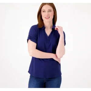 Dresses<Isaac Mizrahi Live! Essentials Pima Cotton Polo - a world of fashionable women's clothing, including a wide selection of dresses and trendy accessories.