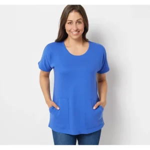 Isaac Mizrahi Live! Essentials Scoop Neck Tunic - a world of fashionable women's clothing, including a wide selection of dresses and trendy accessories.> Hat