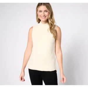 Isaac Mizrahi Live! Estate Eyelash Yarn Sleeveless Mock Neck Top - a world of fashionable women's clothing, including a wide selection of dresses and trendy accessories.> Hat