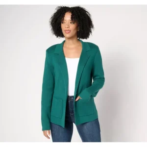 Dresses<Isaac Mizrahi Live! Estate Single Button Milano Stitch Blazer - a world of fashionable women's clothing, including a wide selection of dresses and trendy accessories.