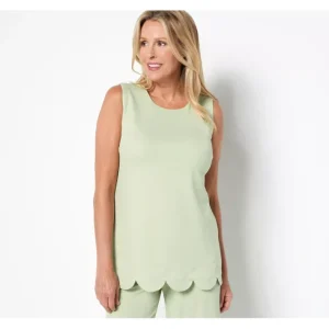 Dresses<Isaac Mizrahi Live! Pebble Knit Scallop Hem Tank - a world of fashionable women's clothing, including a wide selection of dresses and trendy accessories.