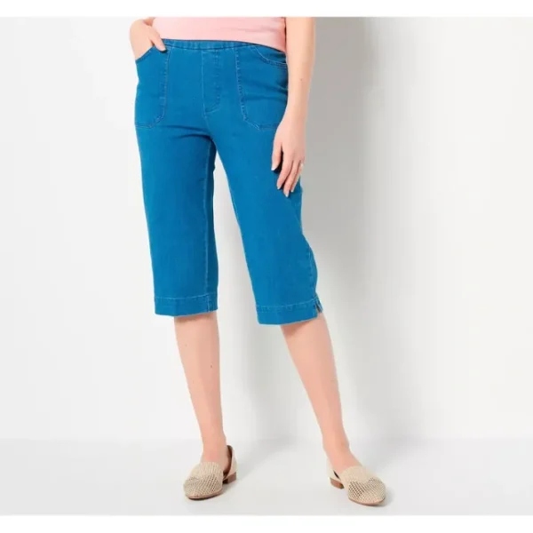 Shop All<Isaac Mizrahi Live! Petite 24/7 Stretch Denim Pedal Pusher - a world of fashionable women's clothing, including a wide selection of dresses and trendy accessories.