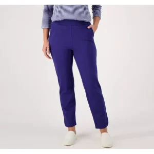 Isaac Mizrahi Live! Petite 24/7 Stretch Knit Straight Pants - a world of fashionable women's clothing, including a wide selection of dresses and trendy accessories.> Hat