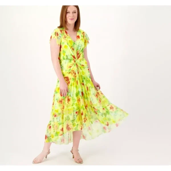 Isaac Mizrahi Live Petite Always Isaac Printed Mesh Midi Dress - a world of fashionable women's clothing, including a wide selection of dresses and trendy accessories.> Hat