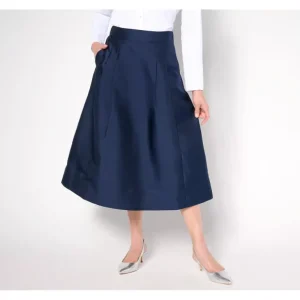 Isaac Mizrahi Live! Petite Always Isaac Taffeta Midi Skirt - a world of fashionable women's clothing, including a wide selection of dresses and trendy accessories.> Hat