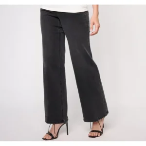 Isaac Mizrahi Live! Petite Black True Denim Trouser Jeans - a world of fashionable women's clothing, including a wide selection of dresses and trendy accessories.> Hat