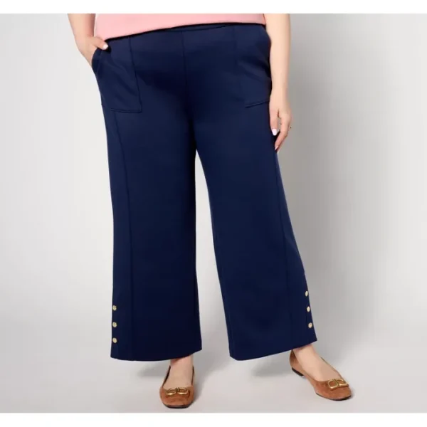 Fashion<Isaac Mizrahi Live! Petite Clubhouse Scuba Knit Ankle Pant - a world of fashionable women's clothing, including a wide selection of dresses and trendy accessories.