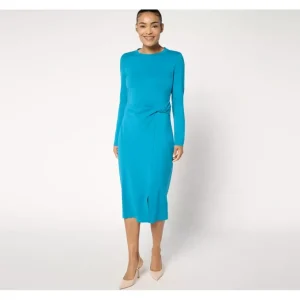 Isaac Mizrahi Live! Petite Drapey Sublime Stretch Ponte Midi Dress - a world of fashionable women's clothing, including a wide selection of dresses and trendy accessories.> Hat