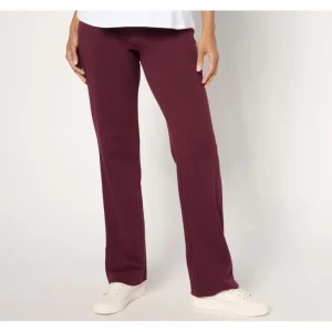 Isaac Mizrahi Live! Petite Essentials Pima Flex Straight Leg Pants - a world of fashionable women's clothing, including a wide selection of dresses and trendy accessories.> Hat