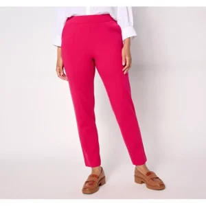 Isaac Mizrahi Live! Petite Icon Crepe Slim Straight Ankle Pants - a world of fashionable women's clothing, including a wide selection of dresses and trendy accessories.> Hat