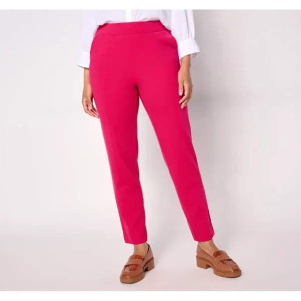 Isaac Mizrahi Live! Petite Icon Crepe Slim Straight Ankle Pants - a world of fashionable women's clothing, including a wide selection of dresses and trendy accessories.> Hat