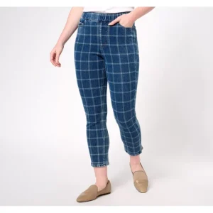 Isaac Mizrahi Live! Petite Knit Denim Pull on Crop Slim Jeans - a world of fashionable women's clothing, including a wide selection of dresses and trendy accessories.> Hat