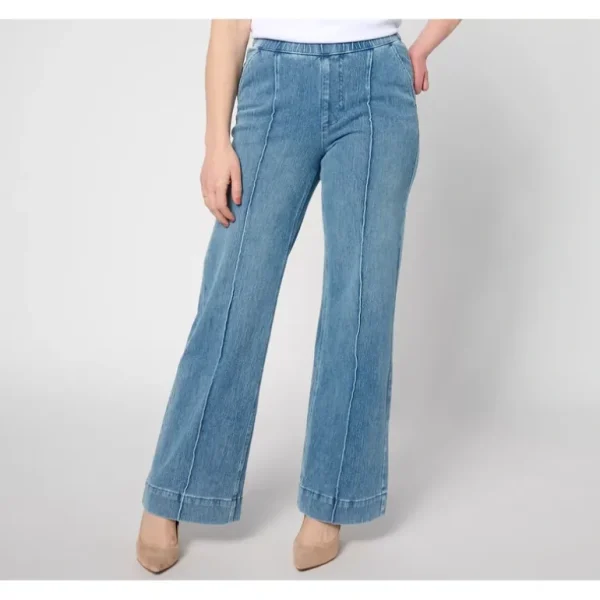 Isaac Mizrahi Live! Petite Knit Denim Trouser Jean w/ Seam Detail - a world of fashionable women's clothing, including a wide selection of dresses and trendy accessories.> Hat
