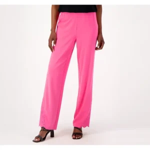 Isaac Mizrahi Live! Petite Knit Pants with Eyelet Trim - a world of fashionable women's clothing, including a wide selection of dresses and trendy accessories.> Hat