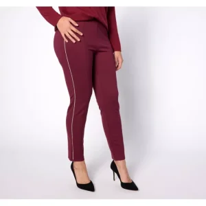 Dresses<Isaac Mizrahi Live! Petite Knit Ponte Pants with Rhinestone - a world of fashionable women's clothing, including a wide selection of dresses and trendy accessories.