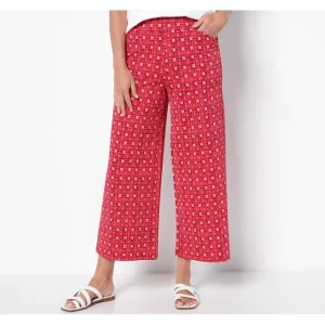 Fashion<Isaac Mizrahi Live Petite Mixed Print Pebble Knit Pant - a world of fashionable women's clothing, including a wide selection of dresses and trendy accessories.