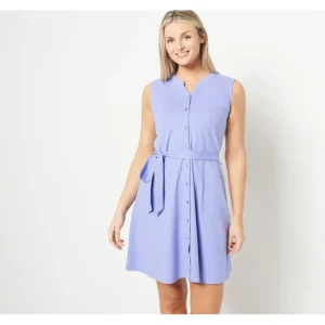 Isaac Mizrahi Live! Petite Pique Sleeveless Dress - a world of fashionable women's clothing, including a wide selection of dresses and trendy accessories.> Hat
