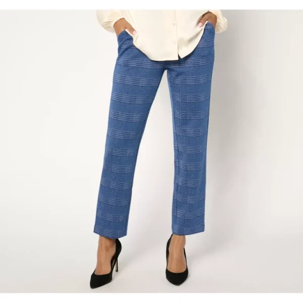 Isaac Mizrahi Live! Petite Plaid Straight Leg Ankle Pants - a world of fashionable women's clothing, including a wide selection of dresses and trendy accessories.> Hat