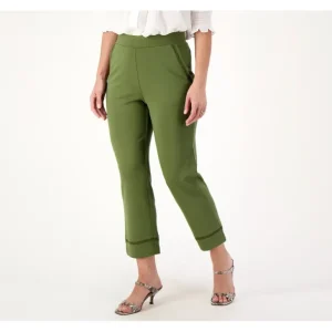 Isaac Mizrahi Live! Petite Ponte Knit Straight-Leg Crop Pants - a world of fashionable women's clothing, including a wide selection of dresses and trendy accessories.> Hat