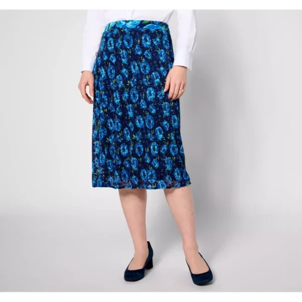 Shop All<Isaac Mizrahi Live! Petite Printed Lace Pleated Midi Skirt - a world of fashionable women's clothing, including a wide selection of dresses and trendy accessories.
