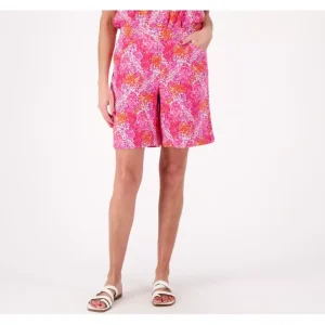 Isaac Mizrahi Live Petite Printed Linen Bermuda Shorts - a world of fashionable women's clothing, including a wide selection of dresses and trendy accessories.> Hat