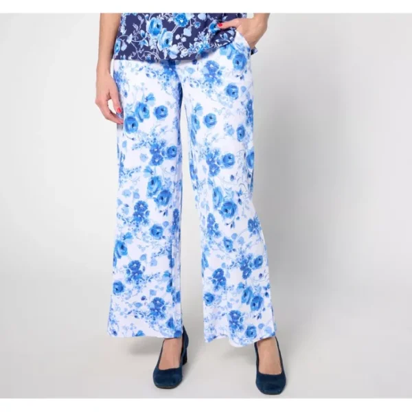 Fashion<Isaac Mizrahi Live! Petite Printed Pebble Knit Statement Pants - a world of fashionable women's clothing, including a wide selection of dresses and trendy accessories.
