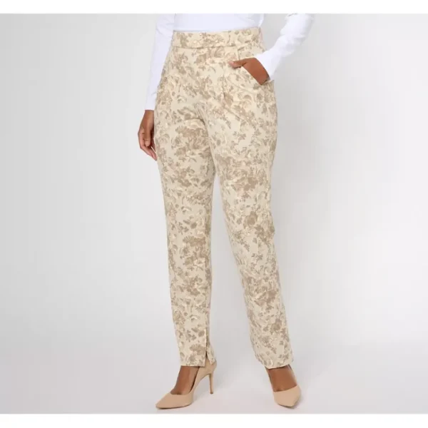 Shop All<Isaac Mizrahi Live! Petite Printed Pebble Knit Straight Pants - a world of fashionable women's clothing, including a wide selection of dresses and trendy accessories.