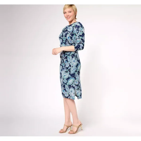 Dresses<Isaac Mizrahi Live! Petite Solid or Printed Midi Dress - a world of fashionable women's clothing, including a wide selection of dresses and trendy accessories.