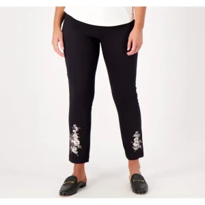 Isaac Mizrahi Live! Petite Stretch Twill Straight-Leg Pants - a world of fashionable women's clothing, including a wide selection of dresses and trendy accessories.> Hat