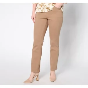 Isaac Mizrahi Live! Petite True Denim Color Straight Leg Jeans - a world of fashionable women's clothing, including a wide selection of dresses and trendy accessories.> Hat