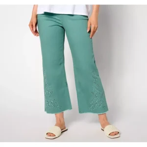 Isaac Mizrahi Live! Petite True Denim Crop Wide Leg Jeans with Eyelet - a world of fashionable women's clothing, including a wide selection of dresses and trendy accessories.> Shoes