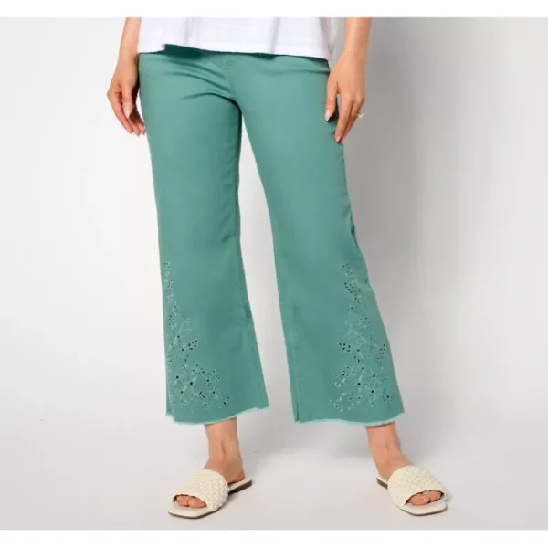Isaac Mizrahi Live! Petite True Denim Crop Wide Leg Jeans with Eyelet - a world of fashionable women's clothing, including a wide selection of dresses and trendy accessories.> Shoes