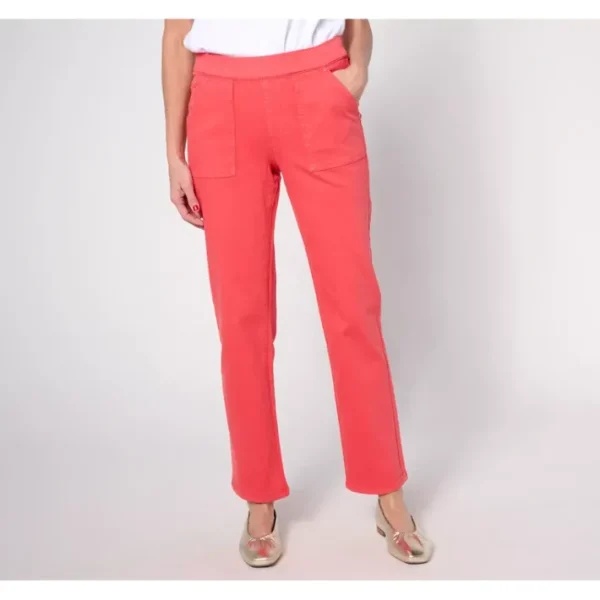 Shop All<Isaac Mizrahi Live! Petite True Denim Straight Leg Jean w/ Pkt - a world of fashionable women's clothing, including a wide selection of dresses and trendy accessories.