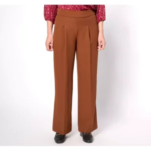 Fashion<Isaac Mizrahi Live! Petite Twill Wide Leg Pants with Pleat - a world of fashionable women's clothing, including a wide selection of dresses and trendy accessories.