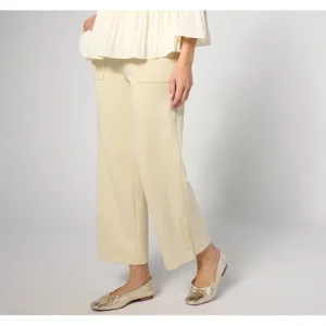 Fashion<Isaac Mizrahi Live! Reg Clubhouse Scuba Knit Wide Leg Ankle Pants - a world of fashionable women's clothing, including a wide selection of dresses and trendy accessories.