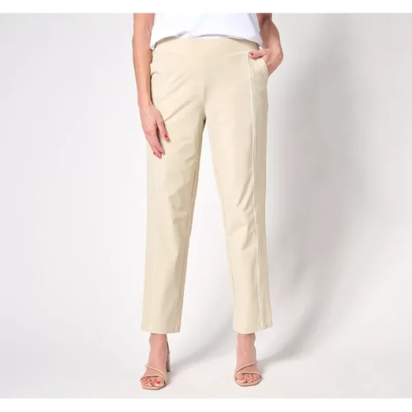 Shop All<Isaac Mizrahi Live! Reg Clubhouse Stretch Tech Woven Pants - a world of fashionable women's clothing, including a wide selection of dresses and trendy accessories.