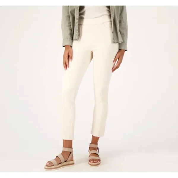 Shop All<Isaac Mizrahi Live! Reg Knit Denim Pull On Strght Leg Jeans - a world of fashionable women's clothing, including a wide selection of dresses and trendy accessories.