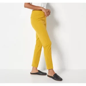 Isaac Mizrahi Live! Regular 24/7 Ankle Pants w/ Button Detail - a world of fashionable women's clothing, including a wide selection of dresses and trendy accessories.> Hat