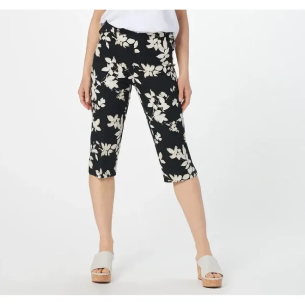 Shop All<Isaac Mizrahi Live! Regular 24/7 Stretch Printed Pedal Pushers - a world of fashionable women's clothing, including a wide selection of dresses and trendy accessories.