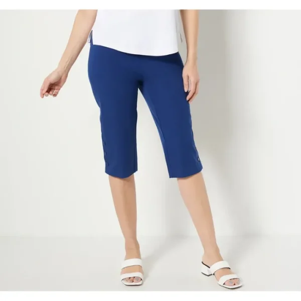 Shop All<Isaac Mizrahi Live! Regular 24/7 Stretch Slim Pedal Pusher - a world of fashionable women's clothing, including a wide selection of dresses and trendy accessories.