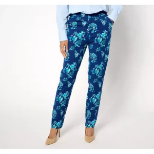 Isaac Mizrahi Live! Regular 24/7 Stretch Straight Leg Printed Pants - a world of fashionable women's clothing, including a wide selection of dresses and trendy accessories.> Hat