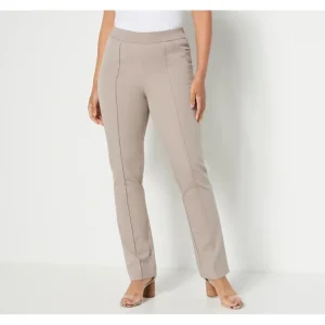 Isaac Mizrahi Live! Regular 24/7 Stretch Straight-Leg Pants - a world of fashionable women's clothing, including a wide selection of dresses and trendy accessories.> Hat