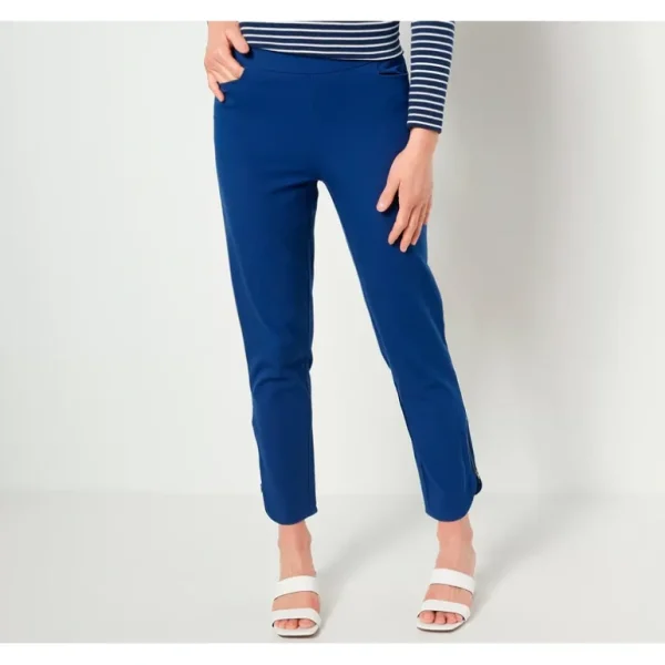 Isaac Mizrahi Live Regular 24/7 Stretch Tulip Hem Ankle Pant - a world of fashionable women's clothing, including a wide selection of dresses and trendy accessories.> Hat