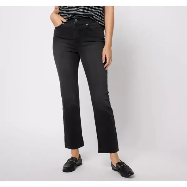 Shop All<Isaac Mizrahi Live! Regular Black Divine Denim Pull On Jeans - a world of fashionable women's clothing, including a wide selection of dresses and trendy accessories.
