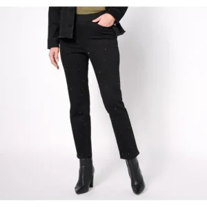 Isaac Mizrahi Live! Regular Black True Denim Rhinestone Jean - a world of fashionable women's clothing, including a wide selection of dresses and trendy accessories.> Shoes