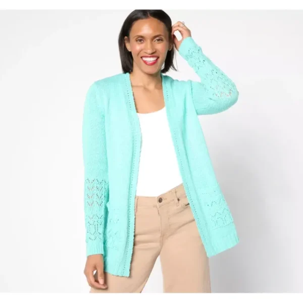 Shop All<Isaac Mizrahi Live! Regular Bridgehampton Cardigan - a world of fashionable women's clothing, including a wide selection of dresses and trendy accessories.