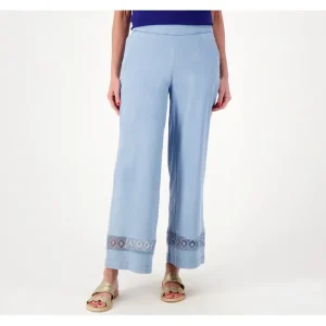 Isaac Mizrahi Live Regular Bridgehampton Chambray Pants - a world of fashionable women's clothing, including a wide selection of dresses and trendy accessories.> Hat