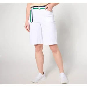 Isaac Mizrahi Live! Regular Clubhouse Print or Solid Bermuda Shorts - a world of fashionable women's clothing, including a wide selection of dresses and trendy accessories.> Hat