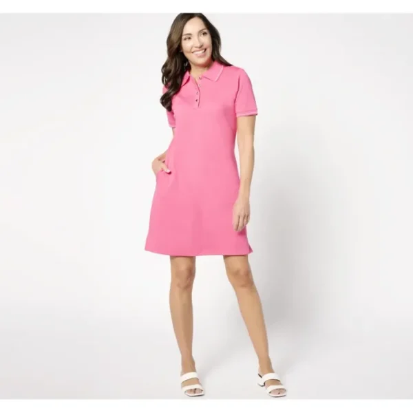 Dresses<Isaac Mizrahi Live! Regular Clubhouse Short Sleeve Dress - a world of fashionable women's clothing, including a wide selection of dresses and trendy accessories.